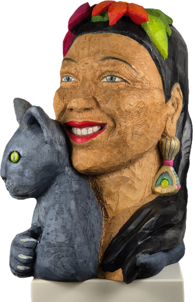 Frau mit Katze